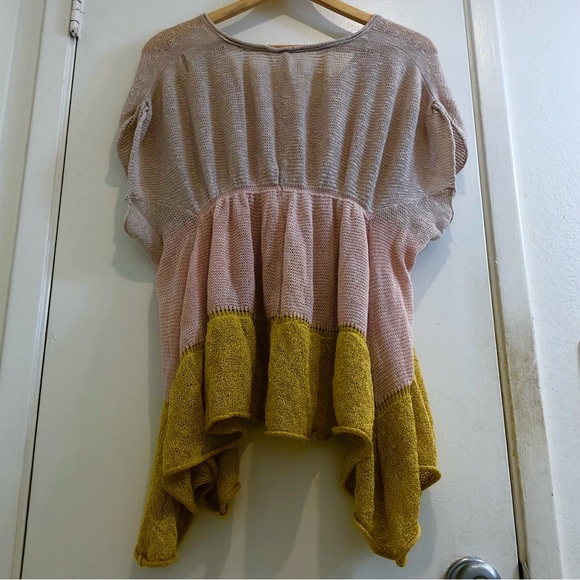 Free People Oversized Stretch Cheese-Cloth Top Cut/Cuffed Dolman Sleeves Size XS - Picture 13 of 15